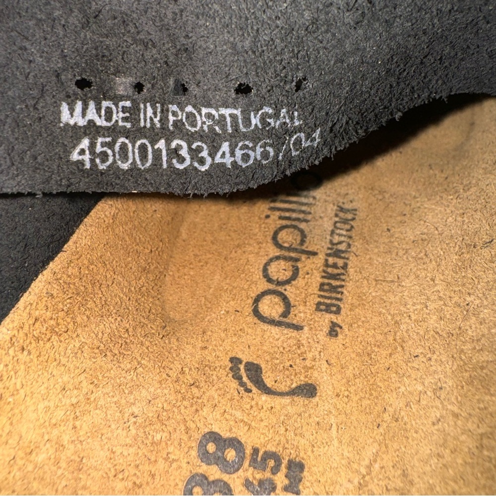 BIRKENSTOCK Papillio Arizona Sandals Black Suade With Chunky Soles Size 38 New - Picture 8 of 11